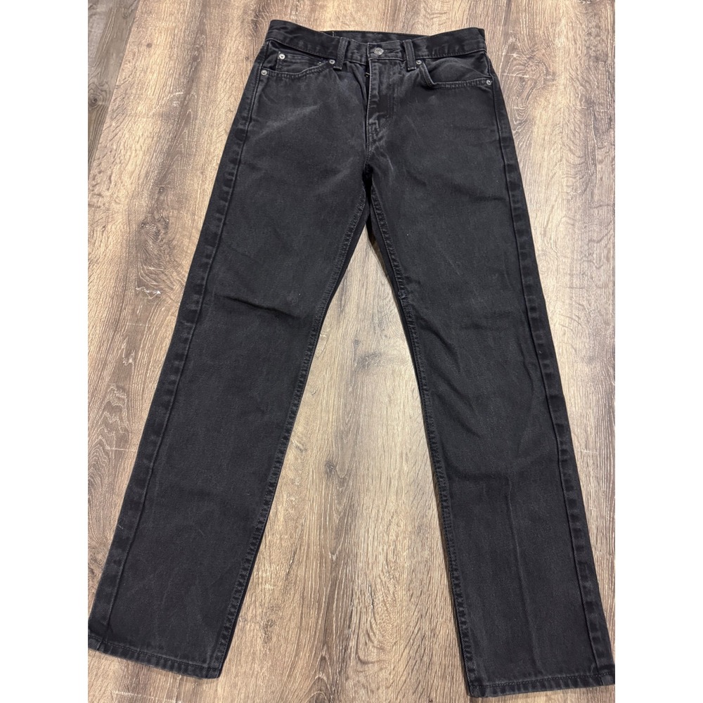 Levis 505 Regular Fit Black Denim Jeans Mens W30 L32 Straight Leg 00505-0260